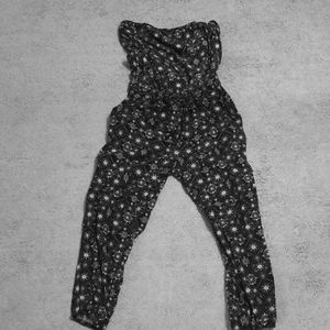 Cropped tube top romper